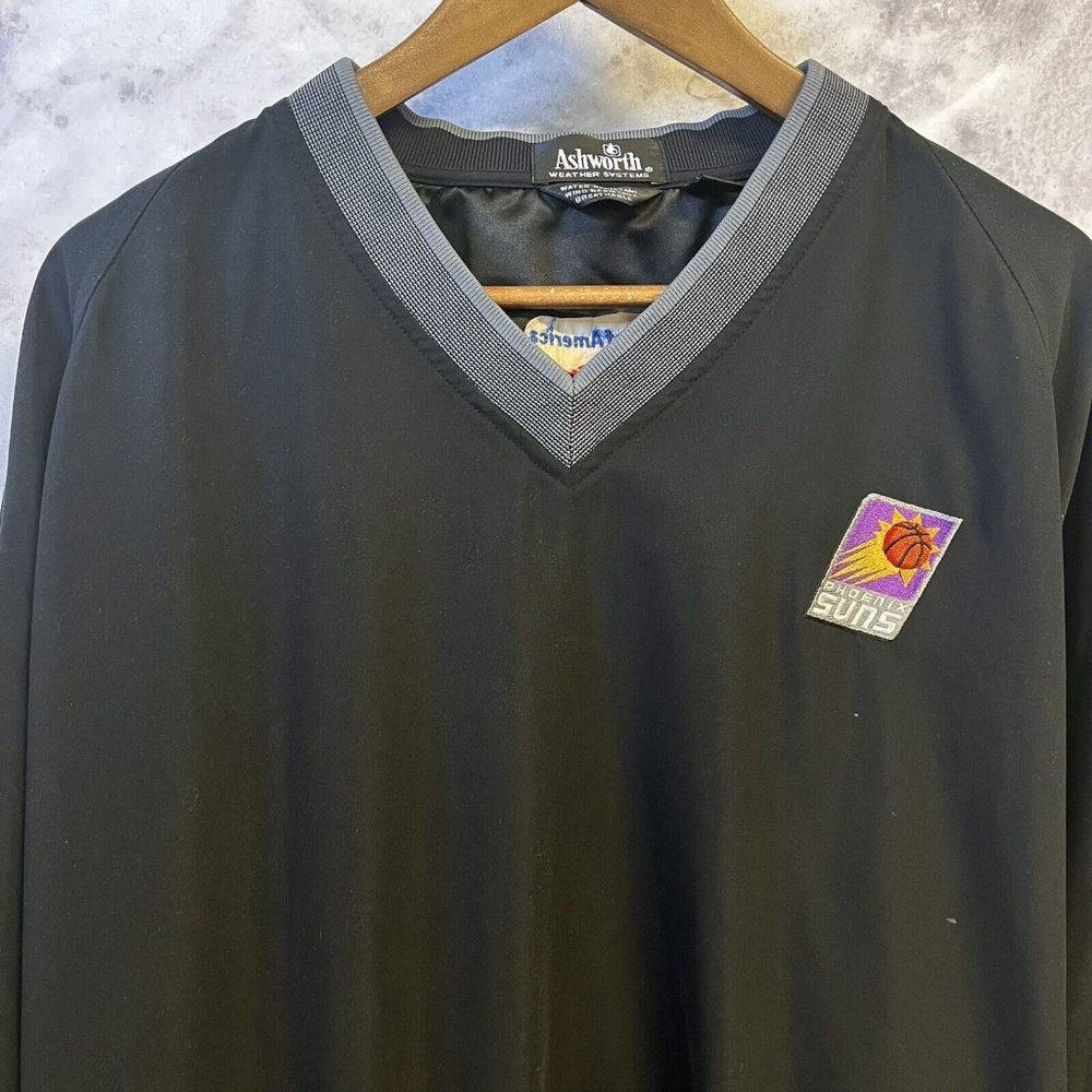 Ashworth Black V-Neck Golf Windbreaker with Phoenix Suns Patch